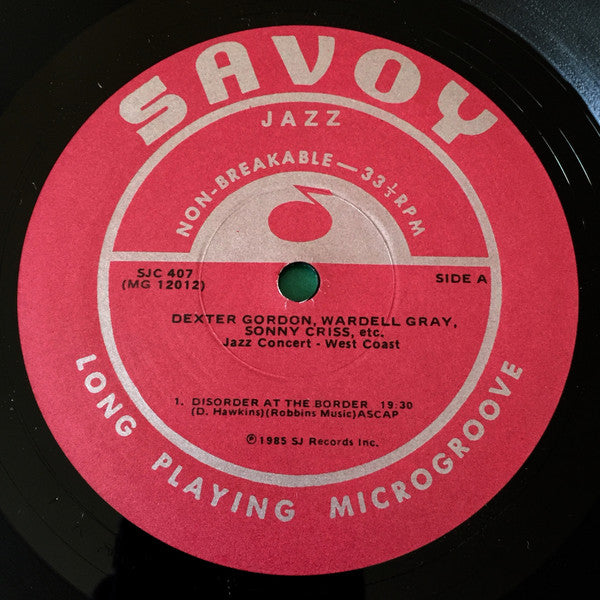 Dexter Gordon - Jazz Concert - West Coast (Vinyl, LP, Album, Reissue, Mono) Very Good (VG) / Very Good (VG)
