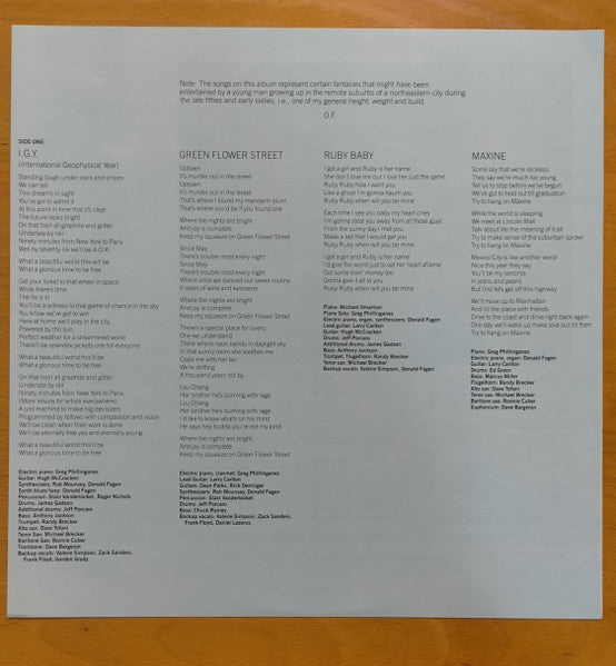 Donald Fagen - The Nightfly = ナイトフライ (Vinyl, LP, Album, Stereo) Near Mint (NM or M-) / Very Good Plus (VG+)