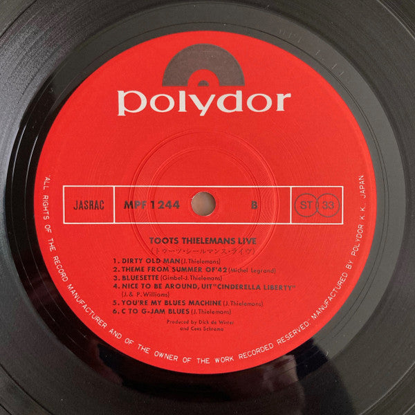 Toots Thielemans - Live (Vinyl, LP, Album) Near Mint (NM or M-) / Very Good Plus (VG+)