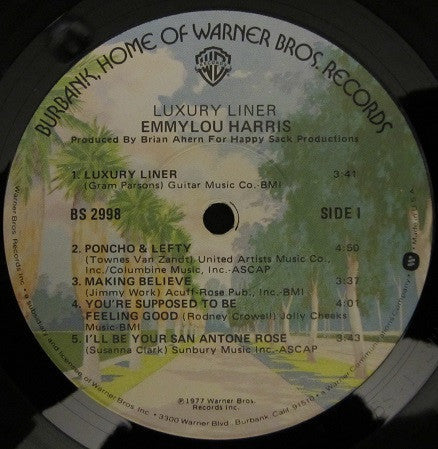 Emmylou Harris - Luxury Liner (Vinyl, LP, Album) Very Good Plus (VG+) / Very Good (VG)