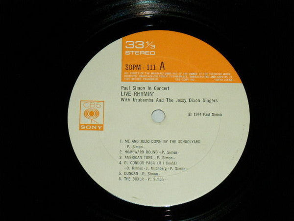 Paul Simon - Live Rhymin' (Vinyl, LP, Album)