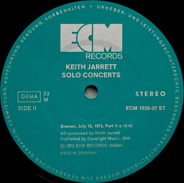 Keith Jarrett - Solo Concerts: Bremen / Lausanne (3xVinyl, Box Set, LP, Album, Stereo) Near Mint (NM or M-) / Near Mint (NM or M-)