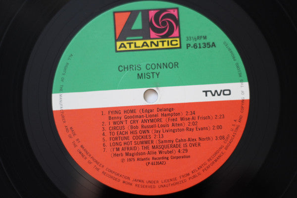 Chris Connor - Misty (Vinyl, LP, Album, Reissue, Mono) Very Good Plus (VG+) / Very Good Plus (VG+)