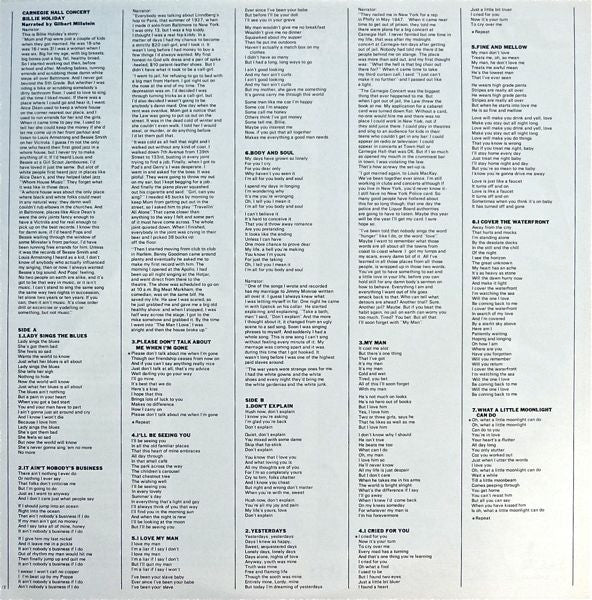 Billie Holiday - The Essential Billie Holiday (Carnegie Hall Concert) (Vinyl, LP, Reissue, Mono) Very Good Plus (VG+) / Very Good Plus (VG+)