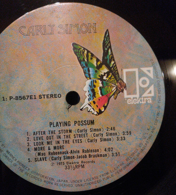 Carly Simon - Playing Possum (Vinyl, LP, Album, Stereo)