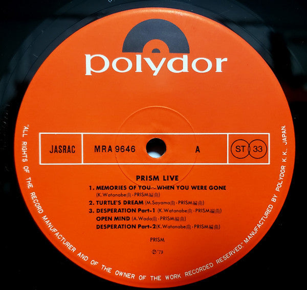 Prism (9) - Prism Live (Vinyl, LP, Stereo)