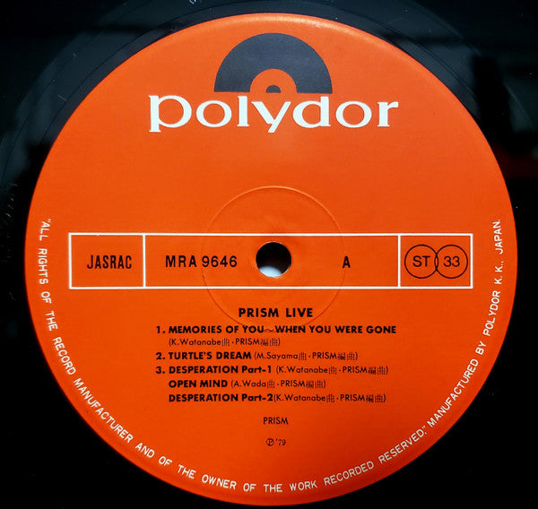 Prism (9) - Prism Live (2xVinyl, LP, Stereo) Very Good Plus (VG+) / Very Good (VG)