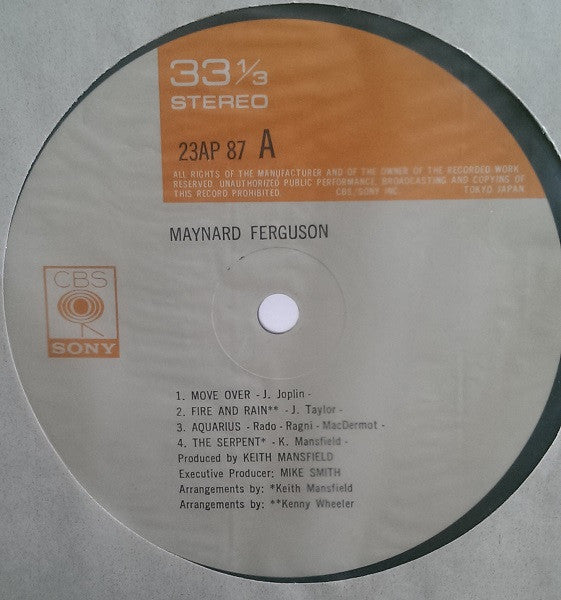 Maynard Ferguson - Maynard Ferguson (Vinyl, LP, Album) Very Good Plus (VG+) / Very Good (VG)