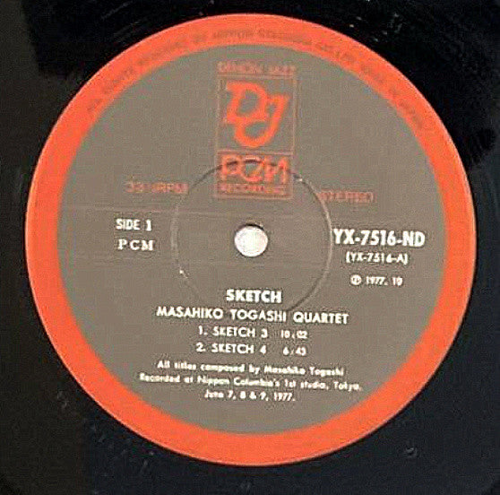 Masahiko Togashi Quartet - Sketch (Vinyl, LP, Album) Near Mint (NM or M-) / Very Good Plus (VG+)