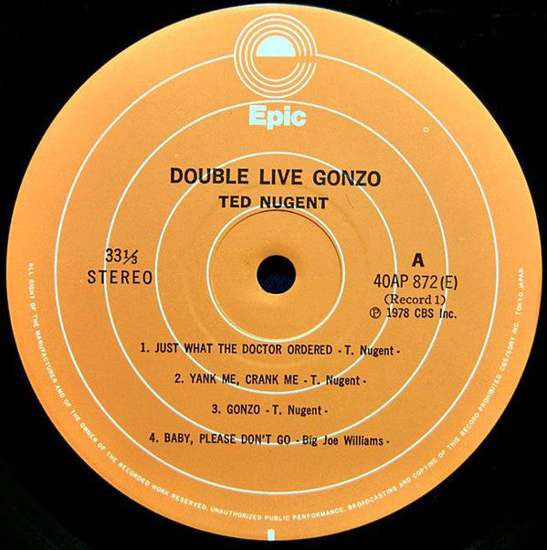 Ted Nugent - Double Live Gonzo! (2xVinyl, LP, Album) Very Good Plus (VG+) / Very Good (VG)