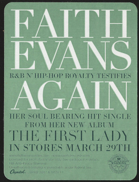 Faith Evans - Again (12", 33 ⅓ RPM, Promo) - Very Good (VG) / Generic