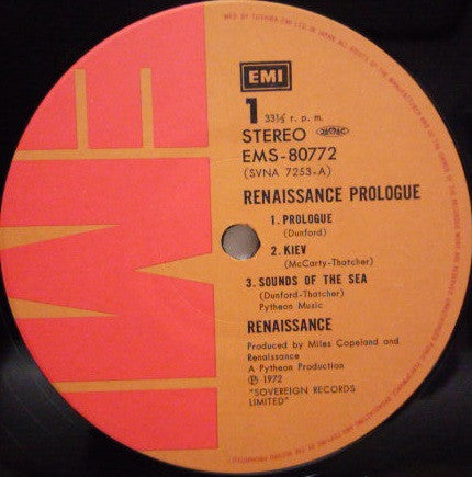 Renaissance (4) - Prologue (Vinyl, LP, Album, Reissue) Very Good Plus (VG+) / Very Good Plus (VG+)