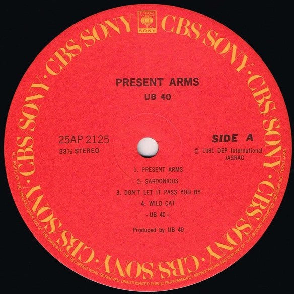 UB40 - Present Arms (Vinyl, LP, Album) Near Mint (NM or M-) / Very Good (VG)