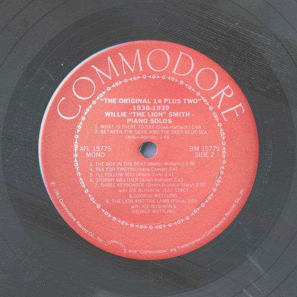 Willie "The Lion" Smith - The Original Fourteen Plus Two (1938–1939) (Vinyl, LP, Compilation, Mono) Very Good (VG) / Good Plus (G+)