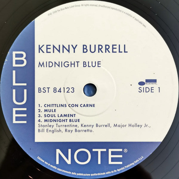 Kenny Burrell - Midnight Blue (Vinyl, LP, Album, Reissue, Stereo) Very Good Plus (VG+) / Very Good Plus (VG+)