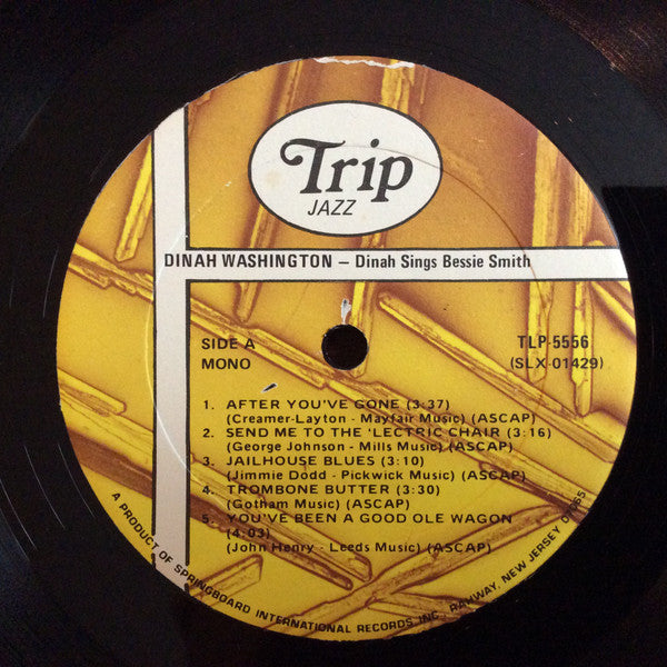 Dinah Washington - Dinah Sings Bessie Smith (Vinyl, LP, Compilation, Reissue, Mono) Good Plus (G+) / Very Good (VG)