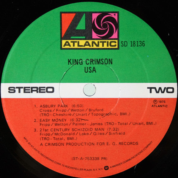 King Crimson - USA (Vinyl, LP, Album, Stereo) Near Mint (NM or M-) / Near Mint (NM or M-)