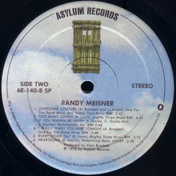 Randy Meisner - Randy Meisner (Vinyl, LP, Album, Stereo) Very Good (VG) / Very Good (VG)