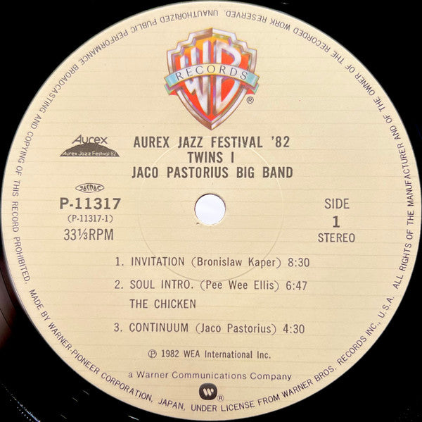 Jaco Pastorius Big Band - Twins I (Aurex Jazz Festival '82) = Aurex Jazz Festival '82 Live Twins I (Vinyl, LP, Album, Stereo) Near Mint (NM or M-) / Very Good Plus (VG+)