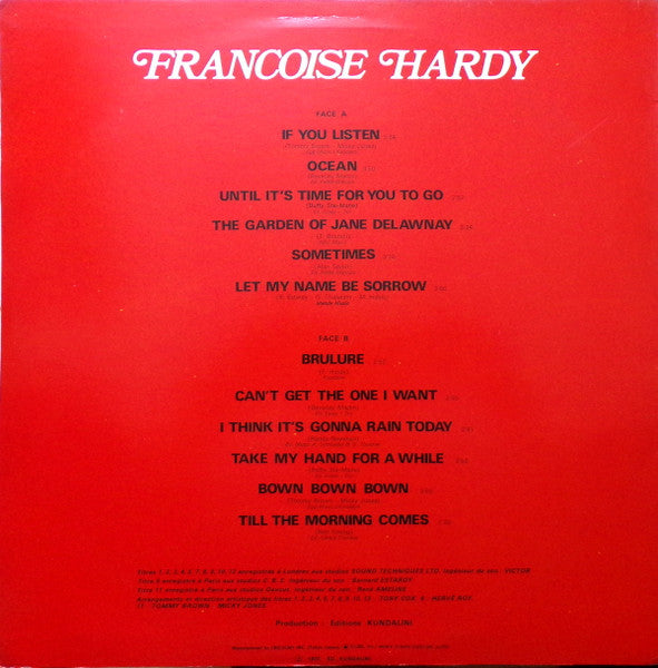 Françoise Hardy - Love Songs (Vinyl, LP, Album, Stereo)