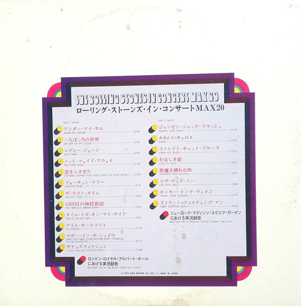 The Rolling Stones - In Concert Max 20 (Vinyl, LP, Compilation) Very Good Plus (VG+) / Very Good (VG)