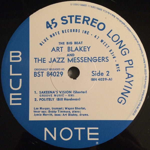 Art Blakey & The Jazz Messengers - The Big Beat (2xVinyl, 12", 45 RPM, Album, Limited Edition, Numbered, Stereo) Very Good (VG) / Very Good Plus (VG+)