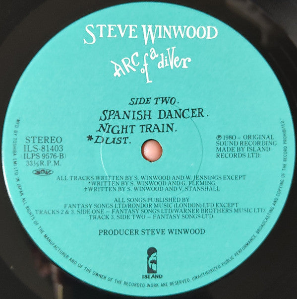 Steve Winwood - Arc Of A Diver (Vinyl, LP, Album) Very Good Plus (VG+) / Very Good Plus (VG+)