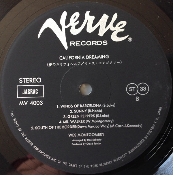 Wes Montgomery - California Dreaming = 夢のカリフォルニア (Vinyl, LP, Album,...