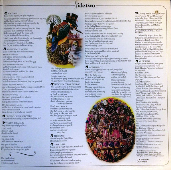 Roger Glover And Guests - The Butterfly Ball And The Grasshopper's Feast (Vinyl, LP, Album) Very Good (VG) / Good (G)