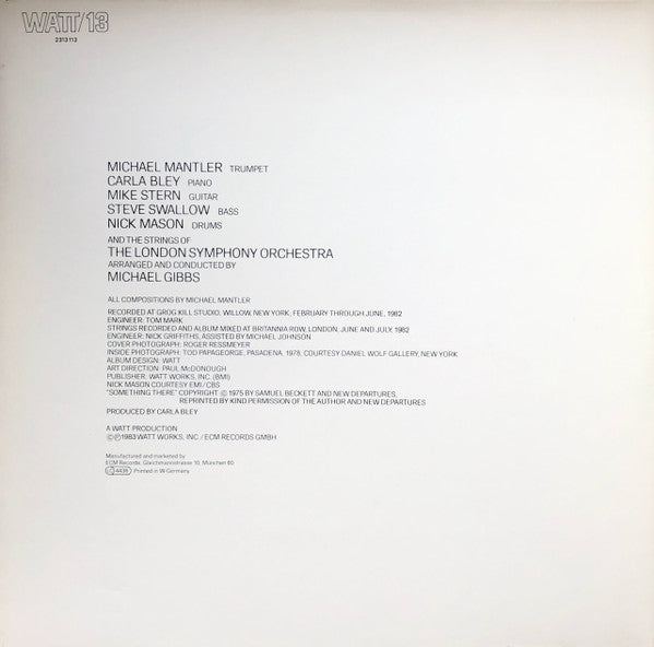 Michael Mantler - Something There (Vinyl, LP, Album) Very Good Plus (VG+) / Very Good (VG)