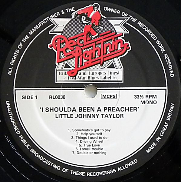 Little Johnny Taylor - I Shoulda Been A Preacher (Vinyl, LP, Compilation, Reissue, Mono) Very Good Plus (VG+) / Very Good (VG)