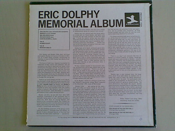Eric Dolphy - Memorial Album Recorded Live At The Five Spot (Vinyl, LP, Album, Stereo) Very Good (VG) / Very Good Plus (VG+)