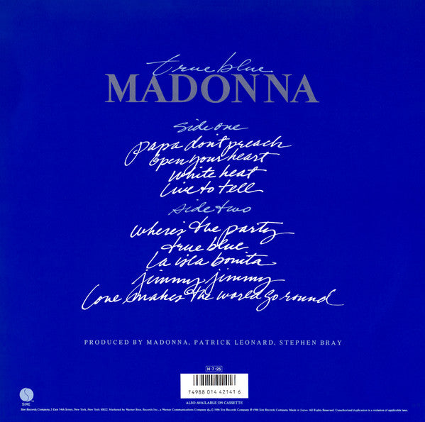Madonna - True Blue = トゥルー・ブルー (Vinyl, LP, Album, Stereo) Very Good Plus (VG+) / Very Good Plus (VG+)
