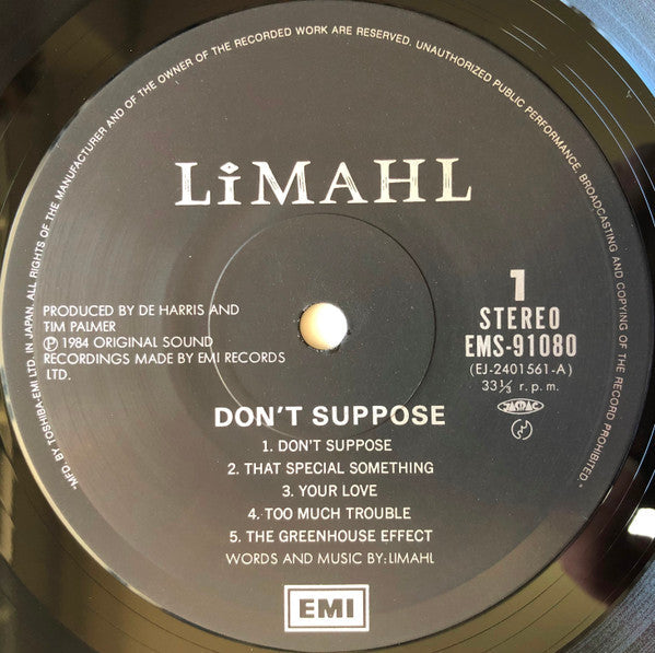 Limahl - Don't Suppose (Vinyl, LP, Album)