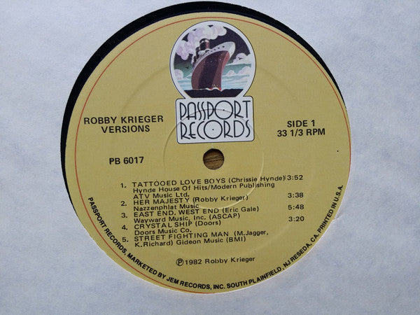 Robby Krieger - Versions (Vinyl, LP, Album) Very Good Plus (VG+) / Very Good Plus (VG+)