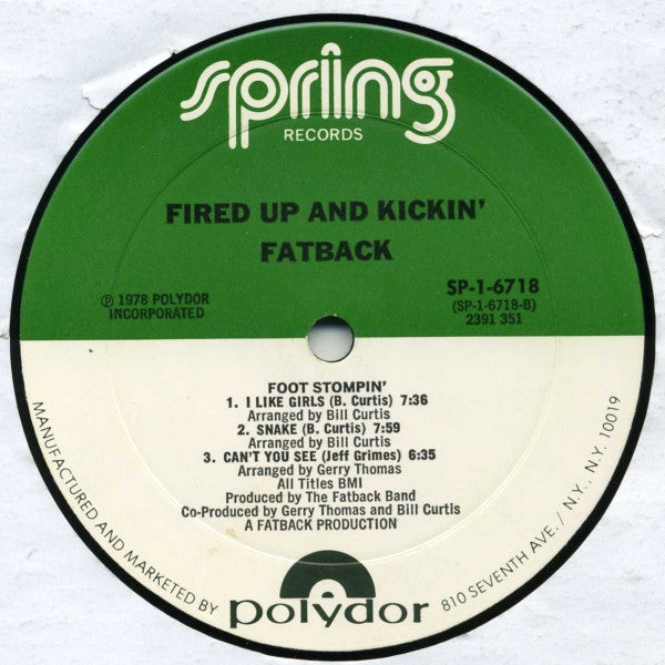 The Fatback Band - Fired Up 'N' Kickin' (Vinyl, LP, Album) Very Good (VG) / Very Good (VG)