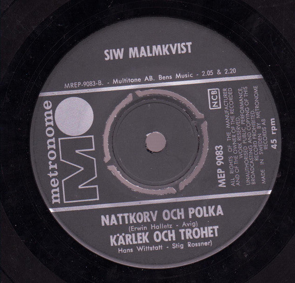 Siw Malmkvist - Music, Music, Music (Vinyl, 7", 45 RPM, EP) Good Plus (G+) / Good (G)