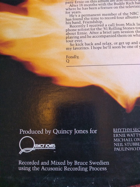 Ernie Watts - Chariots Of Fire (Vinyl, LP, Album, Partially Mixed) Very Good Plus (VG+) / Very Good (VG)