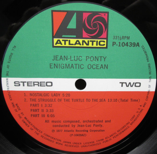 Jean-Luc Ponty - Enigmatic Ocean (Vinyl, LP, Album, Stereo) Very Good (VG) / Good Plus (G+)