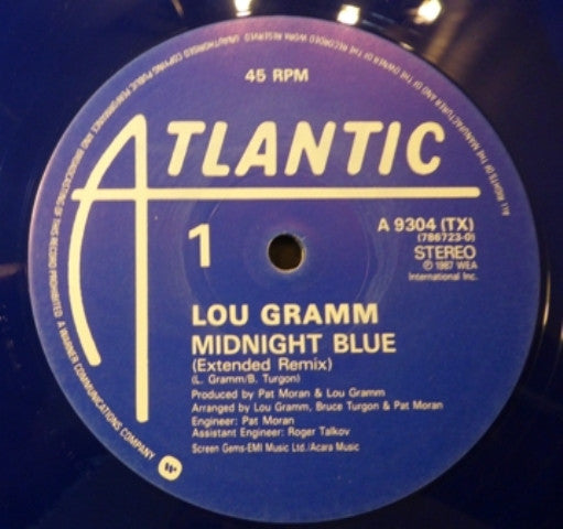 Lou Gramm - Midnight Blue (Vinyl, 12", 45 RPM, Limited Edition) Very Good Plus (VG+) / No Cover