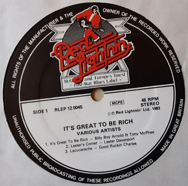 Various - It's Great To Be Rich (Vinyl, LP, 45 RPM, Compilation) Very Good Plus (VG+) / Very Good Plus (VG+)