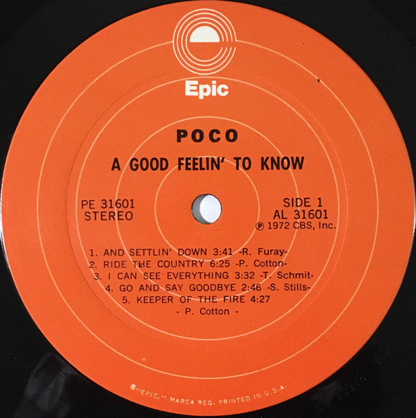 Poco (3) - A Good Feelin' To Know (Vinyl, LP, Album, Reissue) Very Good (VG) / Very Good Plus (VG+)