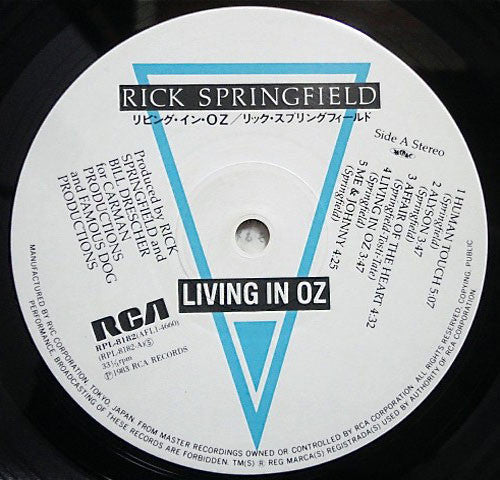 Rick Springfield - Living In Oz (Vinyl, LP, Album)