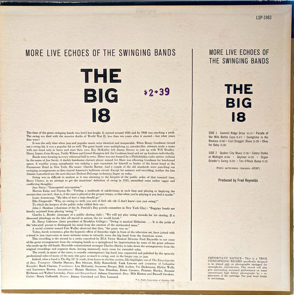 The Big 18 - More Live Echoes Of The Swinging Bands (Vinyl, LP, Album, Stereo) Good Plus (G+) / Fair (F)
