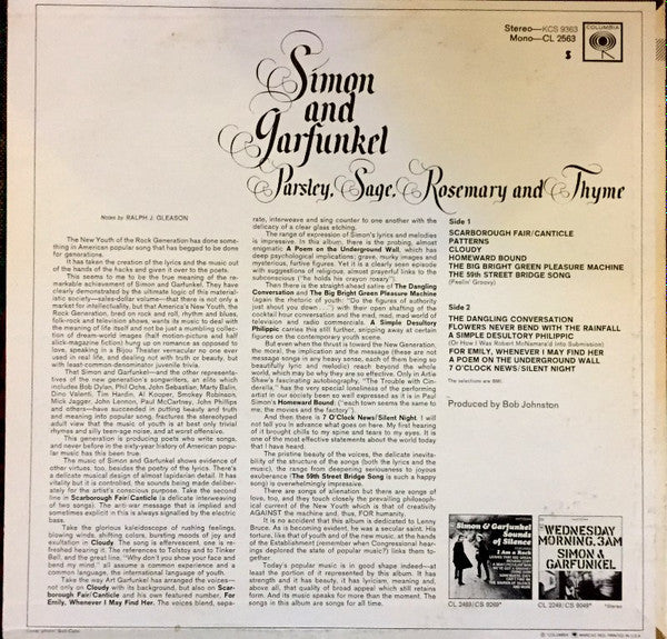 Simon & Garfunkel - Parsley, Sage, Rosemary And Thyme (Vinyl, LP, Album, Reissue) Very Good Plus (VG+) / Very Good (VG)