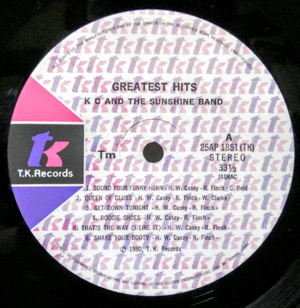 KC & The Sunshine Band - Greatest Hits (Vinyl, LP, Compilation, Stereo) Very Good (VG) / Very Good (VG)