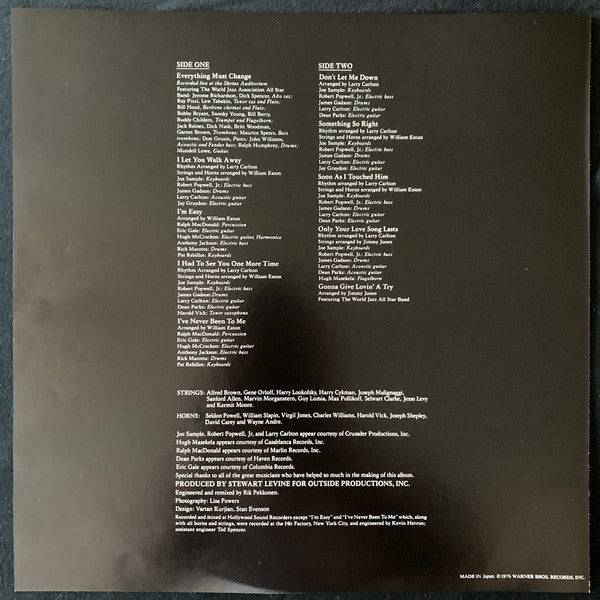 Randy Crawford - Everything Must Change (Vinyl, LP, Album, Stereo) Very Good Plus (VG+) / Very Good (VG)
