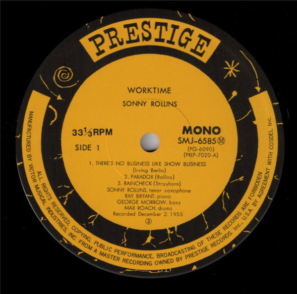 Sonny Rollins - Worktime (Vinyl, LP, Album, Reissue, Mono)