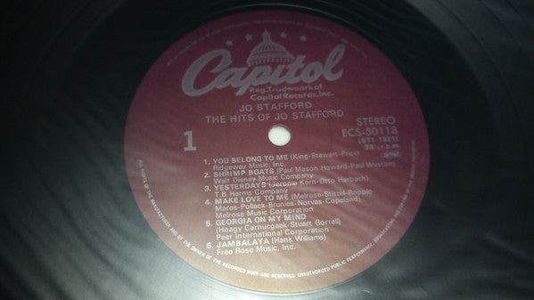 Jo Stafford - The Hits Of Jo Stafford (Vinyl, LP, Album, Reissue, S...