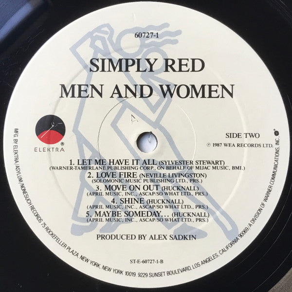 Simply Red - Men And Women (Vinyl, LP, Album) Very Good (VG) / Very Good Plus (VG+)